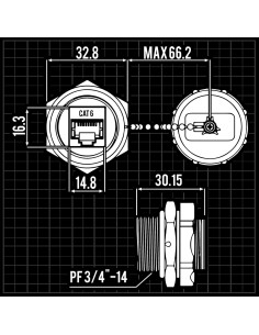Conector Hembra Hembra RJ45 Cat6 Blindado InstallerParts IP67 - Paquete de 5 2