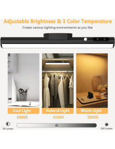 Barra de Luz LED Recargable con Sensor de Movimiento - Negro 2