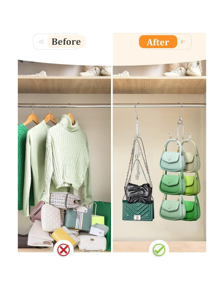 Organizador de Perchas para Bolsos Myfolrena - Acero Inoxidable Plata