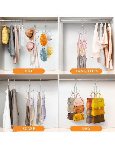 Organizador de Perchas para Bolsos Myfolrena - Acero Inoxidable Plata