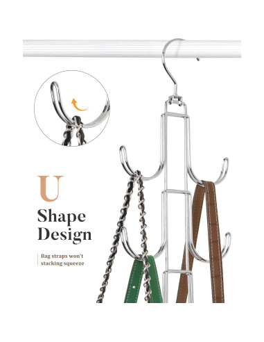 Organizador de Perchas para Bolsos Myfolrena - Acero Inoxidable Plata