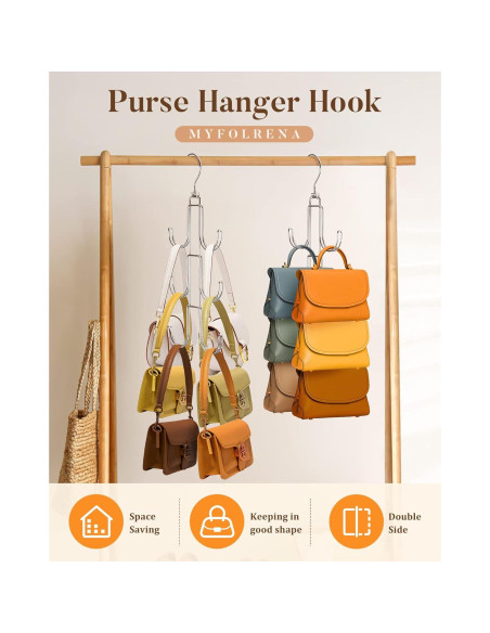 Organizador de Perchas para Bolsos Myfolrena - Acero Inoxidable Plata