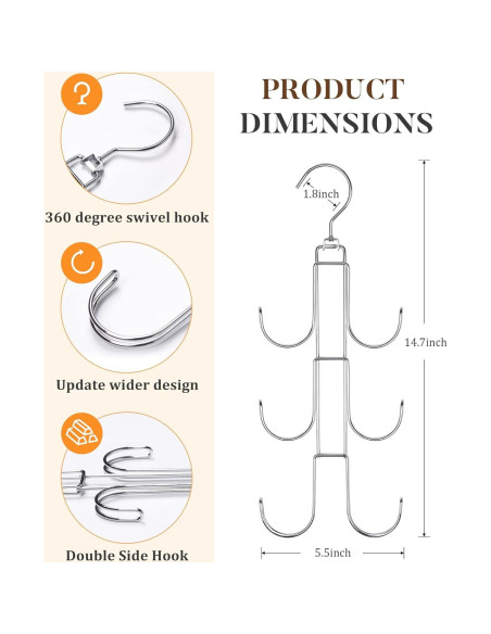 Organizador de Perchas para Bolsos Myfolrena - Acero Inoxidable Plata