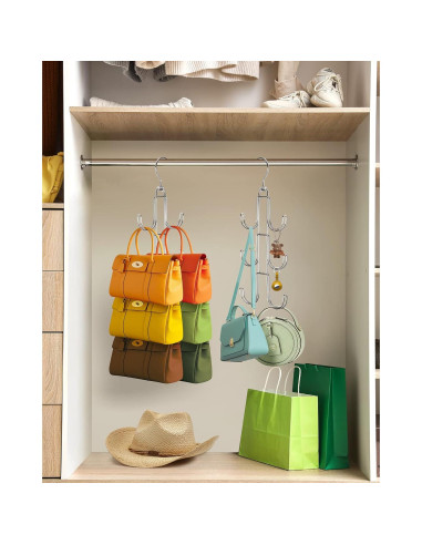 Organizador de Perchas para Bolsos Myfolrena - Acero Inoxidable Plata