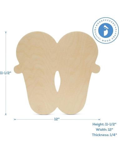 Plantillas de madera en forma de chanclas Woodpeckers 30.48 cm