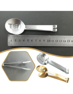 Pinzas para exprimir bolsas de té Qintreesify Acero Inoxidable Oro 2