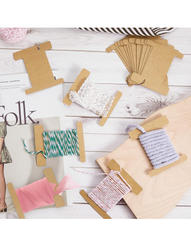 Conjunto de 100 Carretes de Cartón para Hilo de Bordado Gueevin