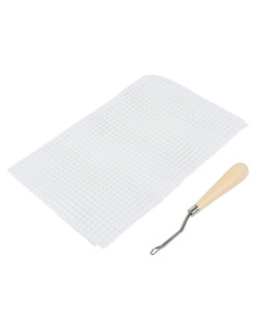 Tela de Malla para Tejer Alfombras Kodrily 50x50cm con Gancho