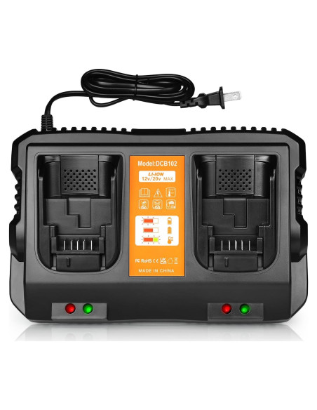 Cargador de Batería TeenPower DCB102 12V 20V Max Carga Rápida