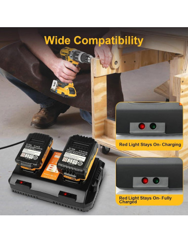 Cargador de Batería TeenPower DCB102 12V 20V Max Carga Rápida