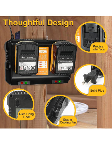 Cargador de Batería TeenPower DCB102 12V 20V Max Carga Rápida