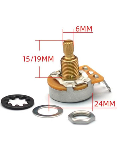 SAPHUE 12 Tuercas y Arandelas para Guitarra 1/4" Acero