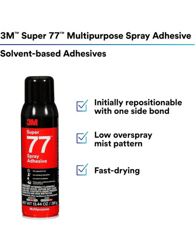 Adhesivo en Spray 3M Super 77 381 g para Papel y Tela
