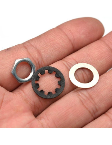 SAPHUE 12 Tuercas y Arandelas para Guitarra 1/4" Acero