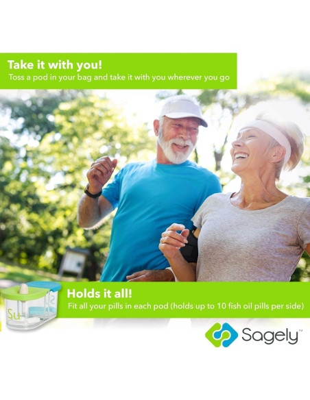 Organizador de Pastillas Semanal Sagely Smart XL - 7 Días AM/PM