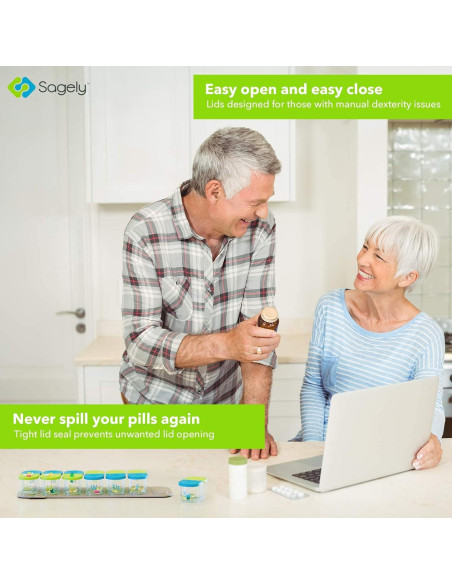 Organizador de Pastillas Semanal Sagely Smart XL - 7 Días AM/PM