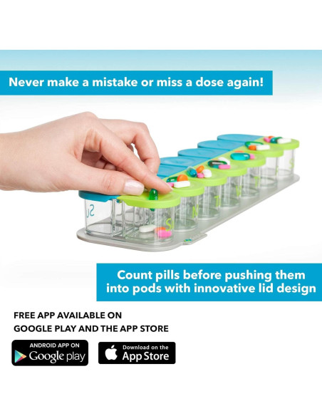 Organizador de Pastillas Semanal Sagely Smart XL - 7 Días AM/PM