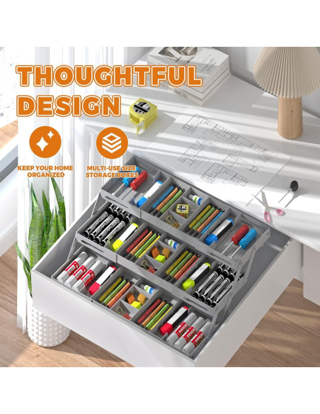 Organizador de Cajones Expandible Lucasden 3 Niveles Gris