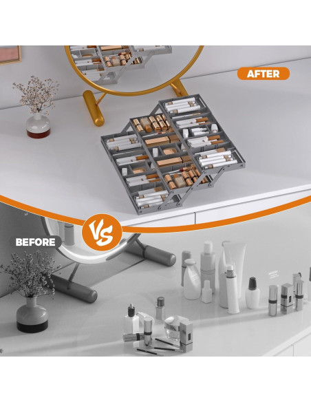 Organizador de Cajones Expandible Lucasden 3 Niveles Gris