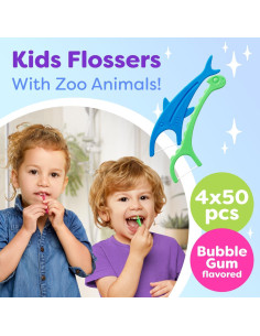 Hilo Dental para Niños Trueocity 4 Paquetes 200 Unidades Sabor Chicle 2