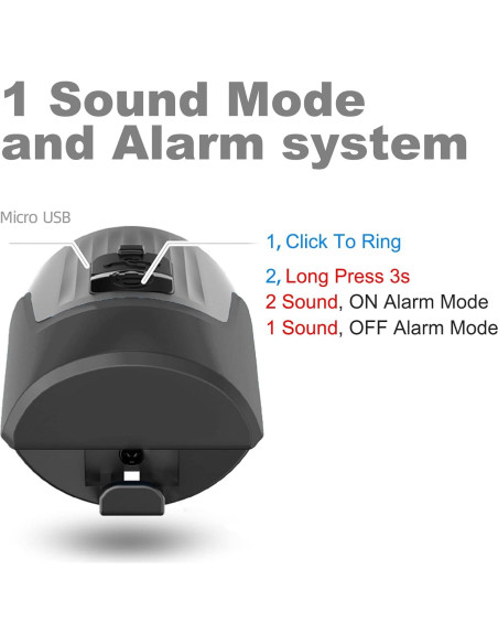 Timbre Eléctrico para Bicicleta BSSOK EH-1 125dB Impermeable Timbre Eléctrico para Bicicleta BSSOK EH-1 125dB Impermeable