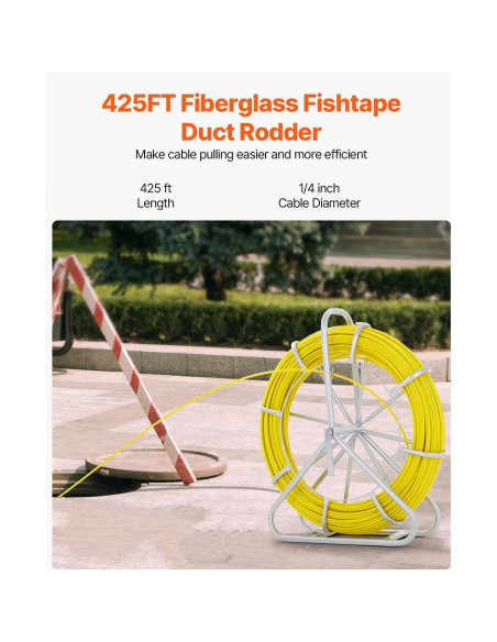 Cinta de Ducto de Fibra de Vidrio VEVOR 129.54 m x 0.64 cm