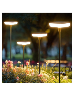 Luces Solares para Jardín Ainostone Paquete de 4 IP65 34LM