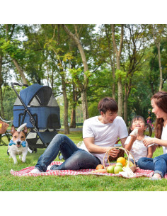 Carrito para Mascotas Critter Sitters Azul 15 kg 4 Ruedas Plegable 2