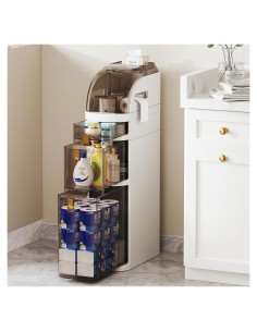 Gabinete de Almacenamiento de Baño Tonchean Slim 3 Niveles 40.6x17.8x77.9 cm