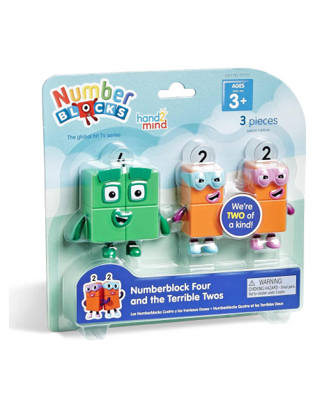 Figuras de Juguete Numberblocks Cuatro y Terribles Dos - hand2mind