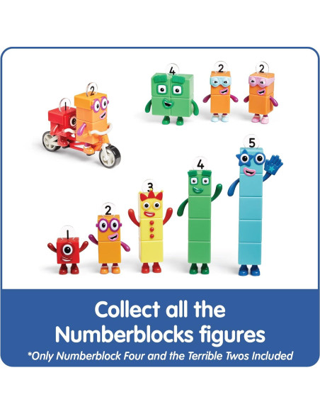 Figuras de Juguete Numberblocks Cuatro y Terribles Dos - hand2mind