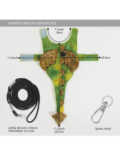 Disfraz Dragón Barbudo Yosadol con Arnés y Transportador Verde 2