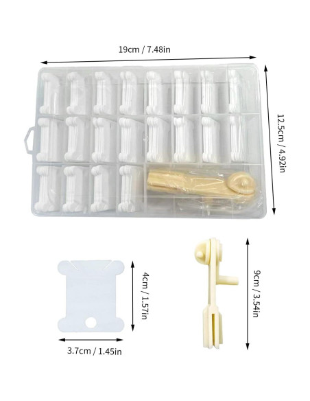 Set de 100 Bobinas de Hilo de Plástico KVMORZE con Enrollador