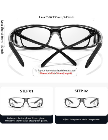 Gafas VIEWBETTER Fit Over Anti Luz Azul para Alivio Ocular