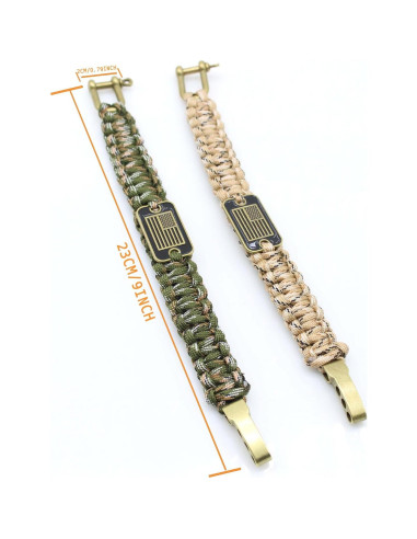 Pulsera de Supervivencia XINISI 20 en 1 Ajustable 23.5-29.5 cm