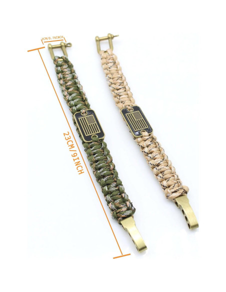 Pulsera de Supervivencia XINISI 20 en 1 Ajustable 23.5-29.5 cm