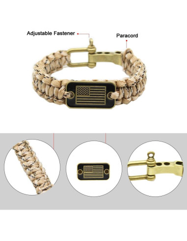 Pulsera de Supervivencia XINISI 20 en 1 Ajustable 23.5-29.5 cm