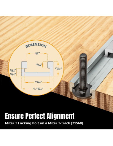 Bolas de Bloqueo Miter T POWERTEC 1/4"-20 2.54 cm 10PK