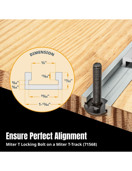 Bolas de Bloqueo Miter T POWERTEC 1/4"-20 2.54 cm 10PK