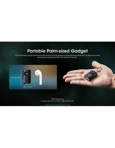 Linterna de Llavero Nitecore TINI3 600 Lúmenes USB-C Naranja