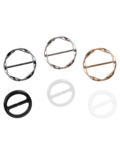 Anillo de Bufanda Giantree 6 Piezas Clip de Corbata Moda