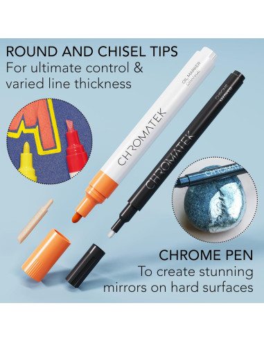 Marcadores de Pintura Acrílica CHROMATEK - 21 Colores Premium