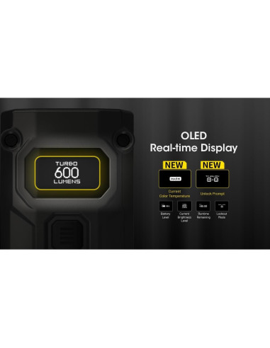 Linterna de Llavero Nitecore TINI3 600 Lúmenes USB-C Naranja