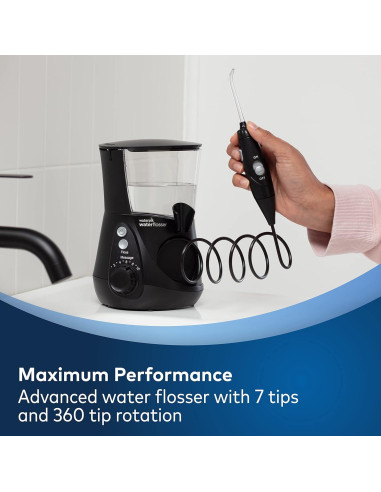 Hilo Dental Eléctrico Waterpik Aquarius Negro + Puntas DT-100E