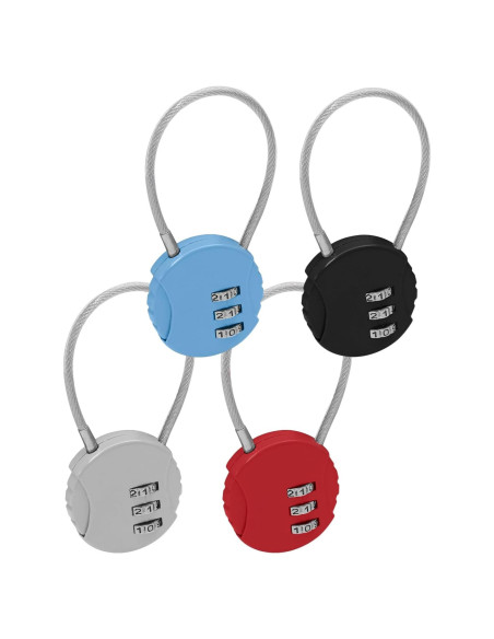 Paquete de 4 Candados de Combinación Bonsicoky 3 Dígitos