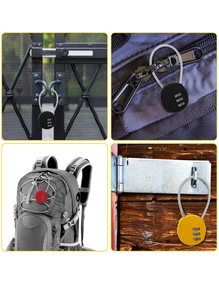 Paquete de 4 Candados de Combinación Bonsicoky 3 Dígitos