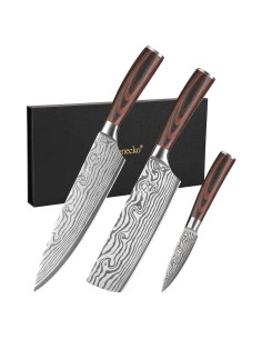 Juego de cuchillos de cocina Sunnecko 3 piezas acero inoxidable