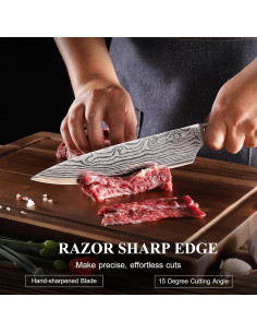 Juego de cuchillos de cocina Sunnecko 3 piezas acero inoxidable 2