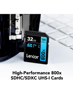 Tarjetas de Memoria SDHC Lexar 32GB UHS-I 800x Paquete de 2 2