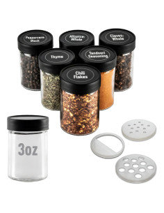 Tarros de Especias de Vidrio AllSpice 3oz - Paquete de 6